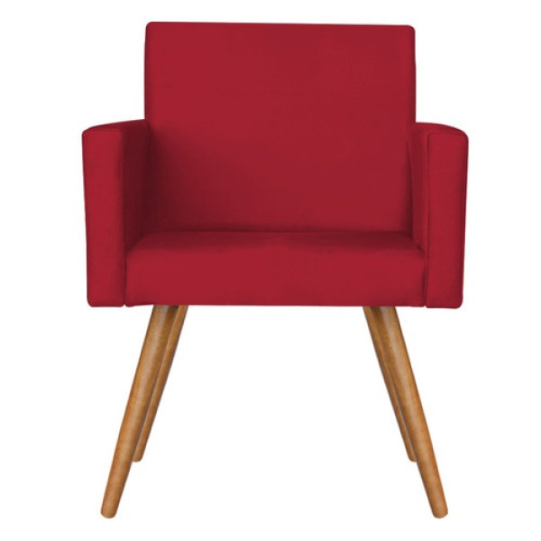 Encontraproduto.com.br - Poltrona Lisboa Suede Vermelho
