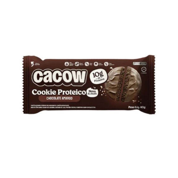 Cookie Proteico Chocolate Amargo All Black 40g Cacow