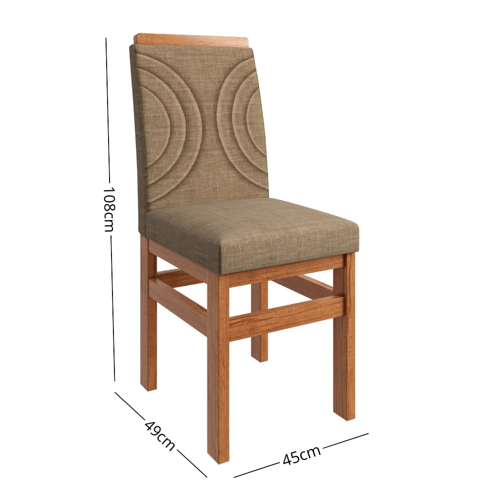 Encontraproduto.com.br - Conjunto Sala de Jantar Mesa com Tampo de Vidro 160cm e 6 Cadeiras em Madeira Maciça 177/12 Zamarchi