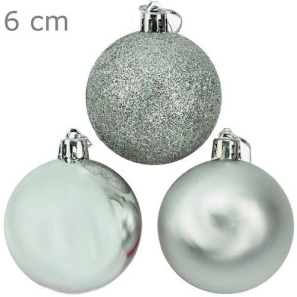 Encontraproduto.com.br - Bolas de Natal com 12 Peças Santini 048-956194SD Prata