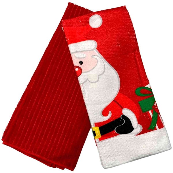 Encontraproduto.com.br - Jogo De Toalha 2 Peças Noritex Papai Noel 170-0100122