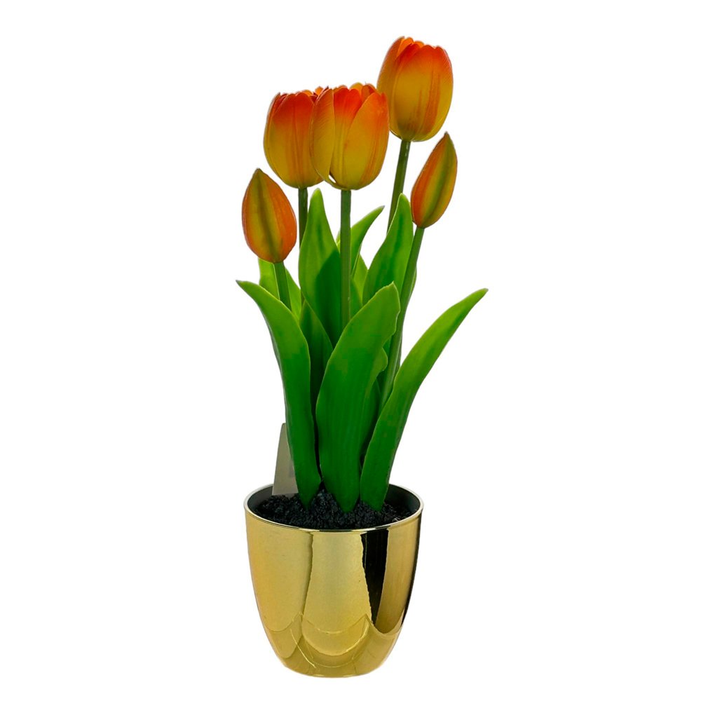 Arranjo floral Noritex com vaso 9x11x32.50cm 456-55392 Laranja