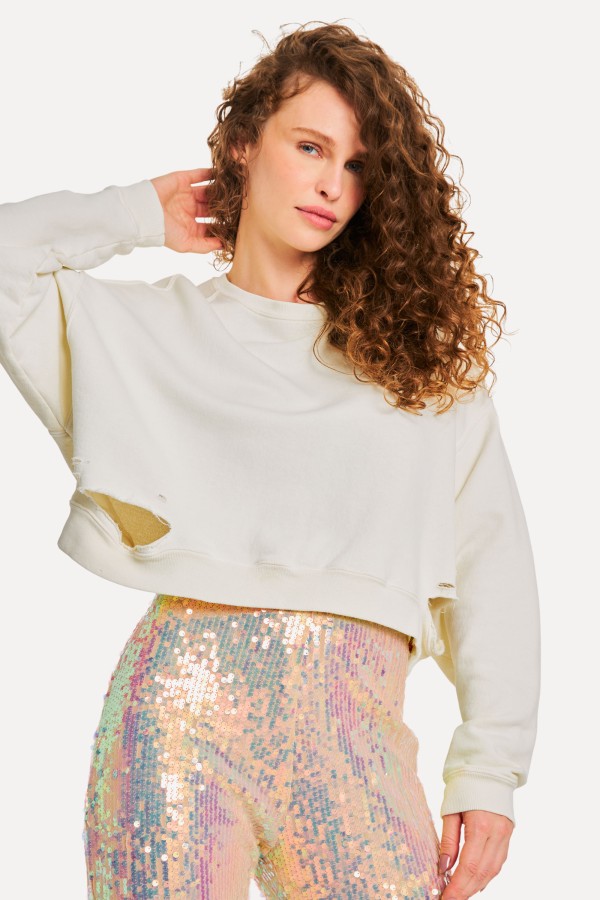 BLUSA MOLETOM RASGO BARRA