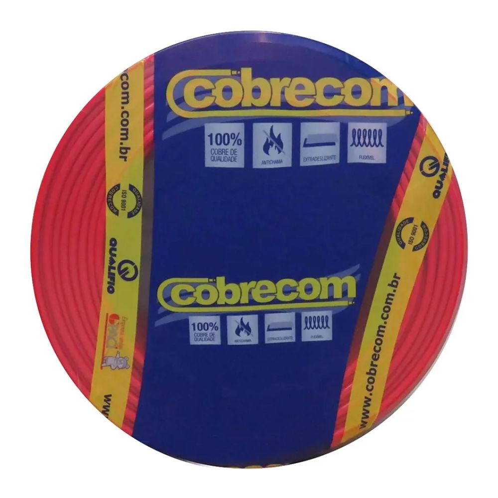 Fio/Cabo Flexível 450/750v 1,5mm 25 Metros Cobrecom Vermelho