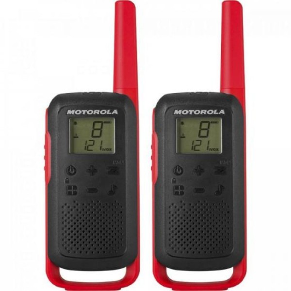 Encontraproduto.com.br - Walkie Talkie Talkabout 22 Canais 32 Km T210BR Vermelho/Preto - Motorola