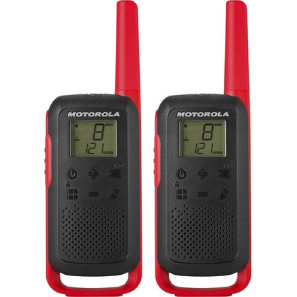 Encontraproduto.com.br - Walkie Talkie Talkabout 22 Canais 32 Km T210BR Vermelho/Preto - Motorola