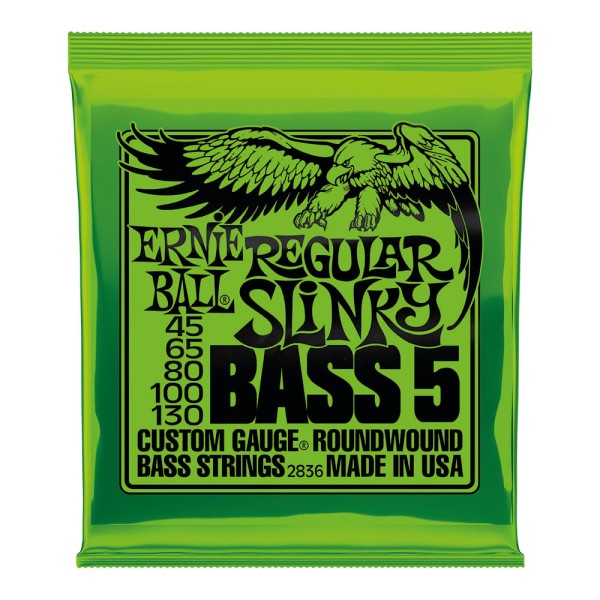 Encontraproduto.com.br - Corda Ernie Ball 045 Regular Slinky para Baixo 5 Cordas