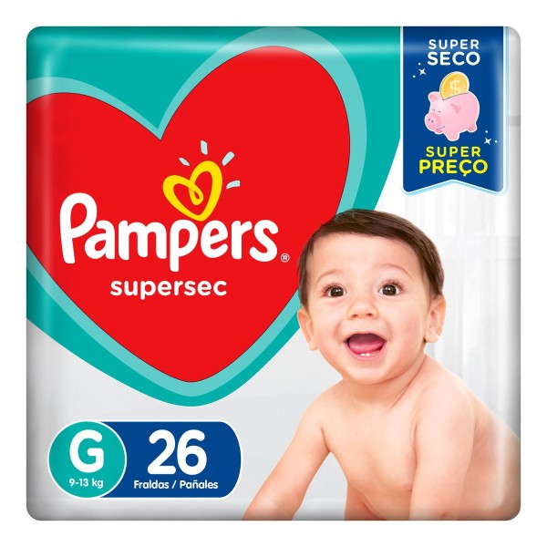 Encontraproduto.com.br - Fraldas Pampers Supersec G 26 Unidades