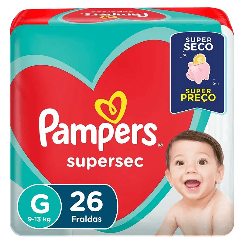 Encontraproduto.com.br - Fraldas Pampers Supersec G 26 Unidades