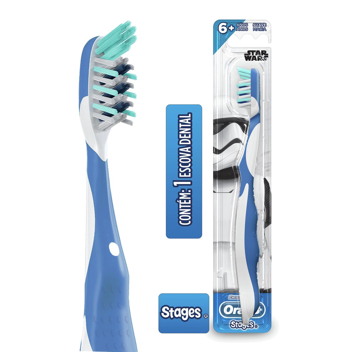 Escova Dental Oral-B Infantil Stages 4 Star Wars com 1 Unidade