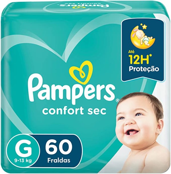 Fralda Pampers Confort Sec G 60 Unidades