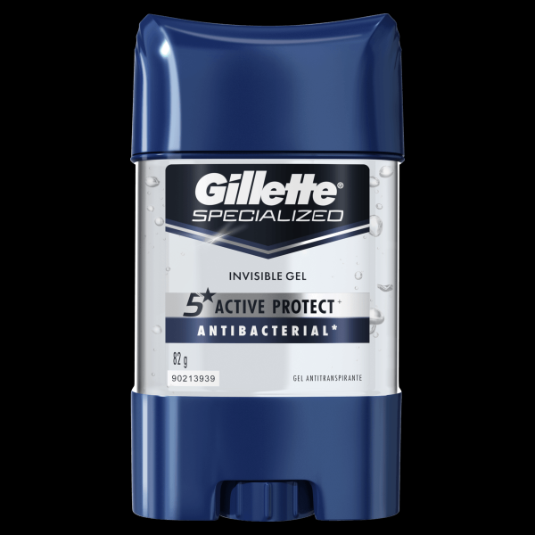 Antitranspirante Gel Invisible Antibacterial 5 Active Protect+ Gillette Specialized 82g