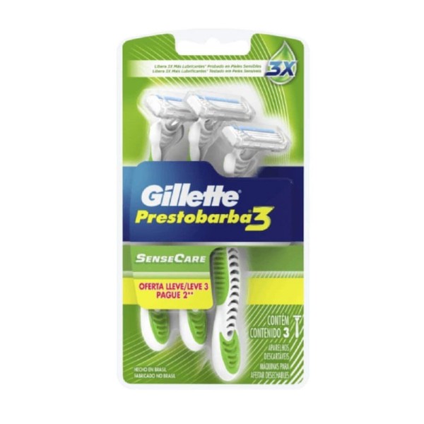 Encontraproduto.com.br - Aparelho Barbear Prestobarba 3 Sensitive Leve 3 Pague 2