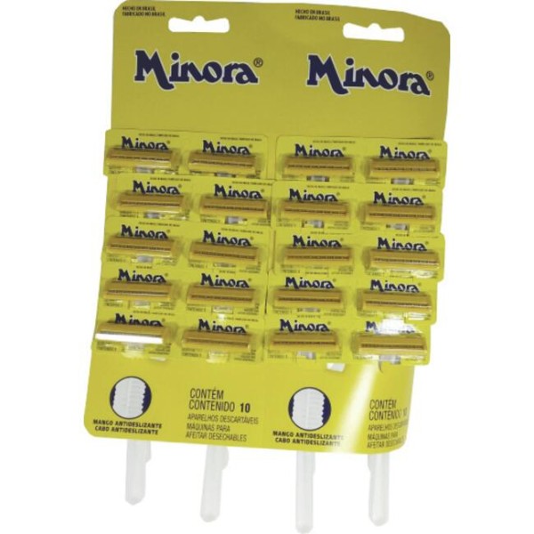 Encontraproduto.com.br - Aparelho de Barbear Minora Blister com 2 unidades