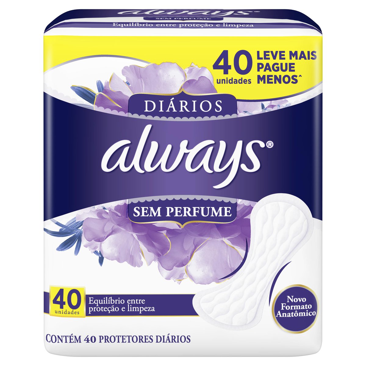 Encontraproduto.com.br - Absorvente Always Protetores Diários Sem Perfume Leve40 Pague30