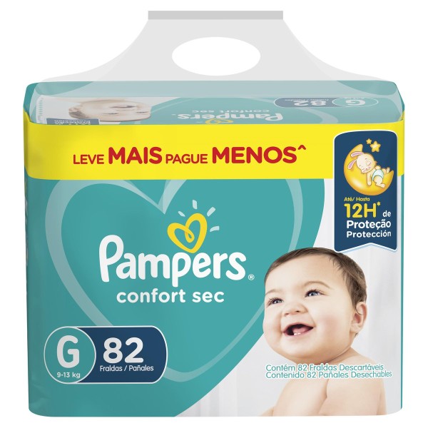 Encontraproduto.com.br - Fralda Pampers Confort Sec G 82 Unidades