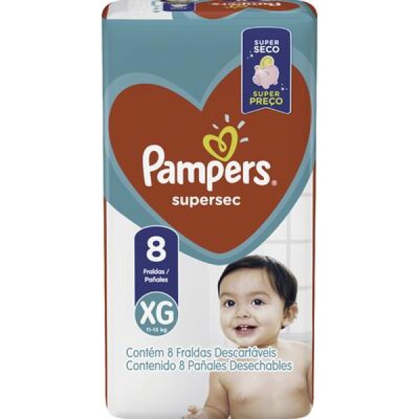 Encontraproduto.com.br - Fraldas Pampers Supersec XG 8 Tiras