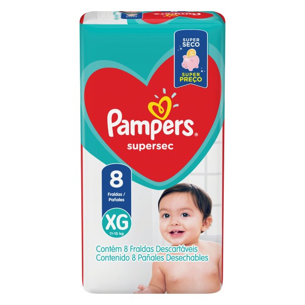 Encontraproduto.com.br - Fraldas Pampers Supersec XG 8 Tiras
