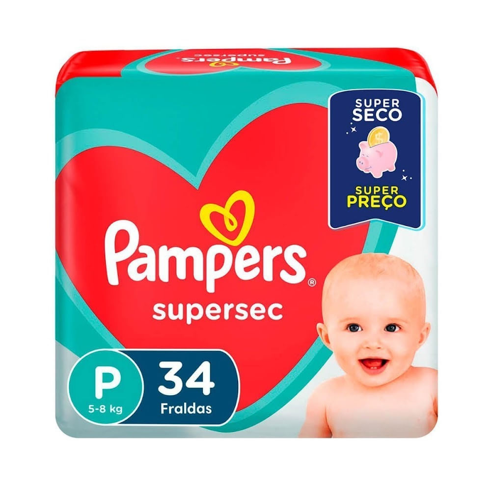 Encontraproduto.com.br - Fraldas Pampers Supersec P 34 Unidades