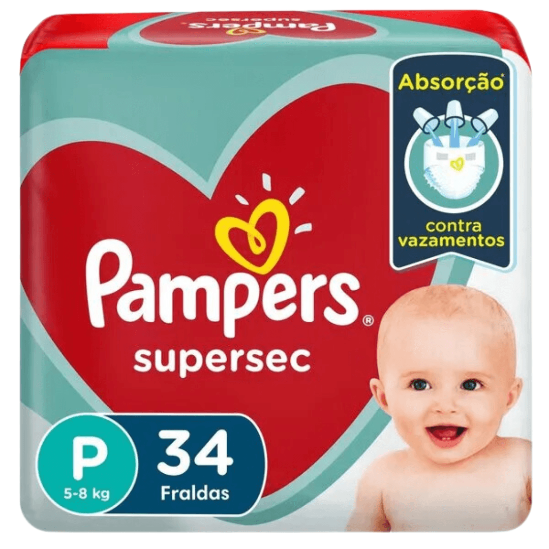 Encontraproduto.com.br - Fraldas Pampers Supersec P 34 Unidades