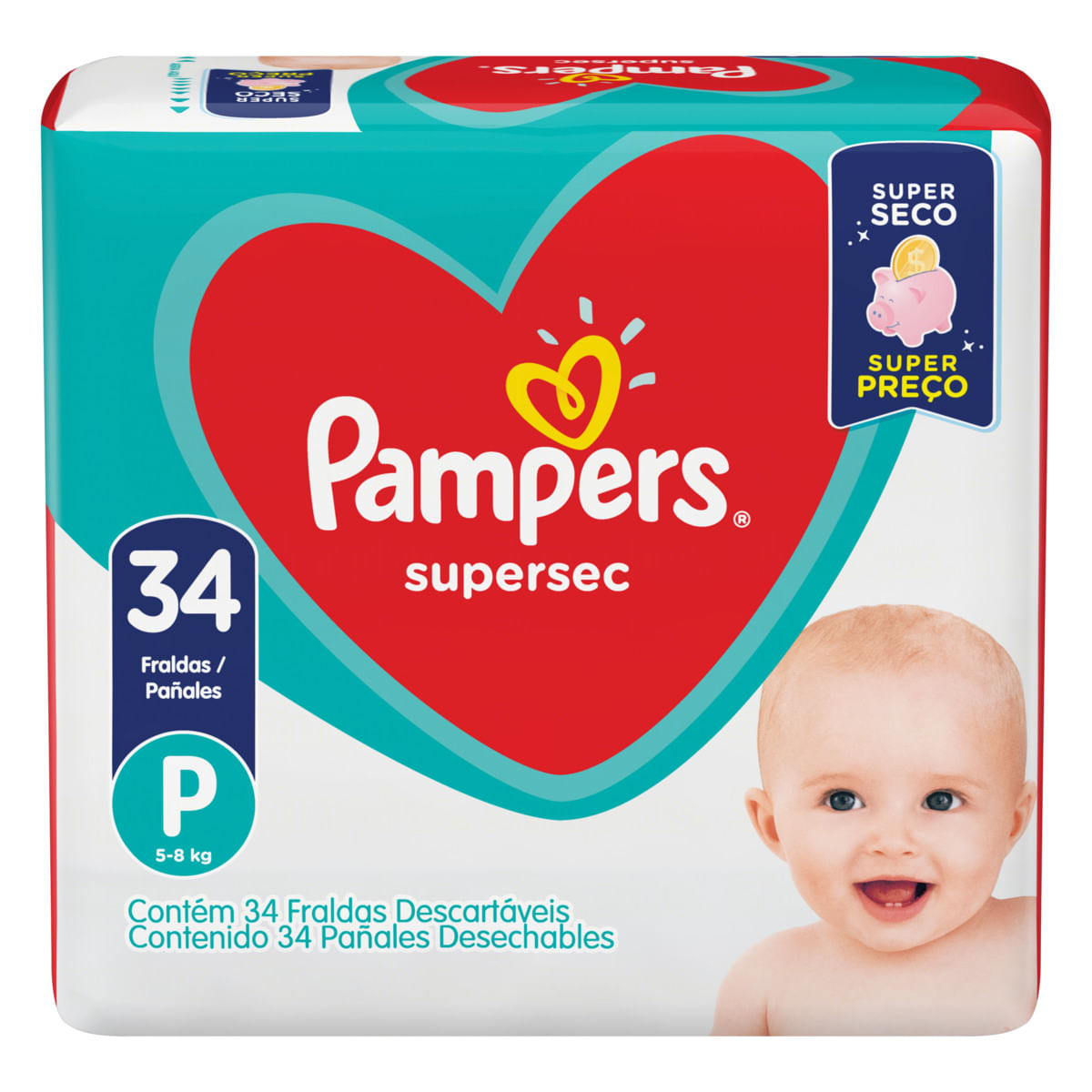 Encontraproduto.com.br - Fraldas Pampers Supersec P 34 Unidades