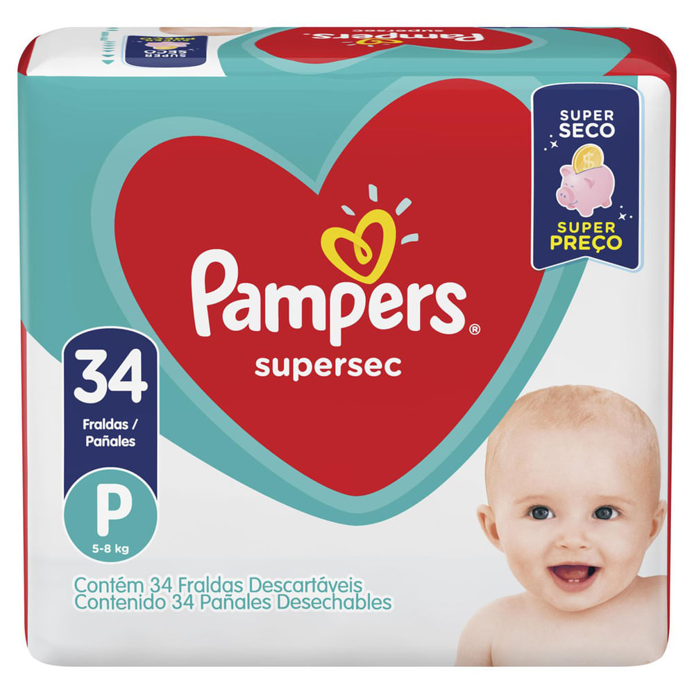 Encontraproduto.com.br - Fraldas Pampers Supersec P 34 Unidades