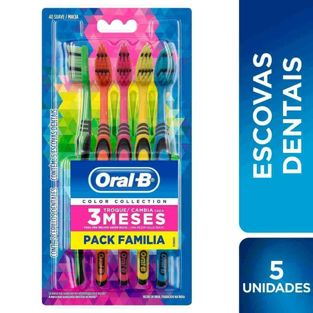 Encontraproduto.com.br - Escova Dental Oral-B Color Collection Pack c/ 5 UnidUnid