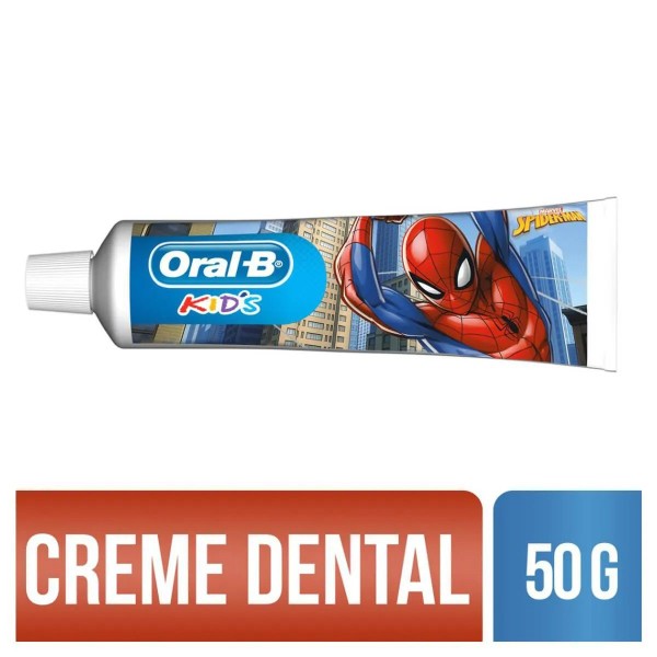 Encontraproduto.com.br - Creme Dental Anticáries com Flúor Chiclete Spider-Man Oral-B Kids Caixa 50g