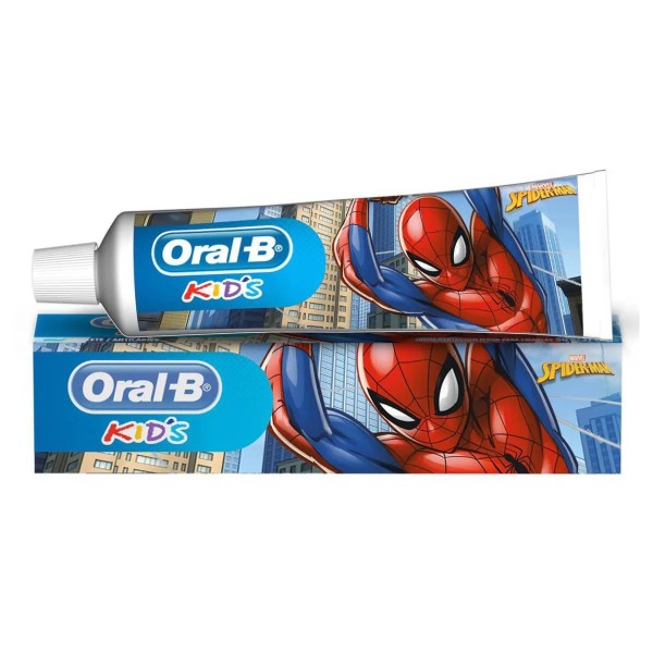 Encontraproduto.com.br - Creme Dental Anticáries com Flúor Chiclete Spider-Man Oral-B Kids Caixa 50g