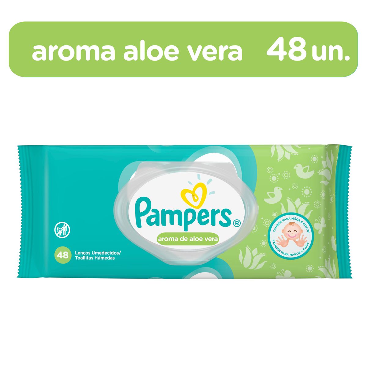 Encontraproduto.com.br - Toalhinhas Umedecidas Pampers Aroma de Aloe Vera 48 Unidades