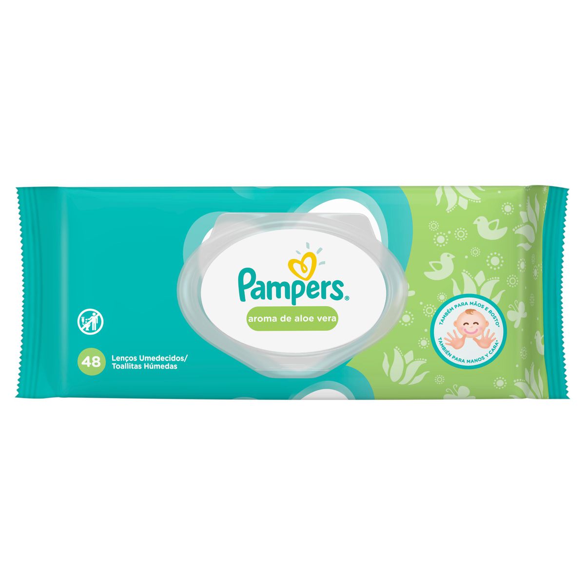 Encontraproduto.com.br - Toalhinhas Umedecidas Pampers Aroma de Aloe Vera 48 Unidades