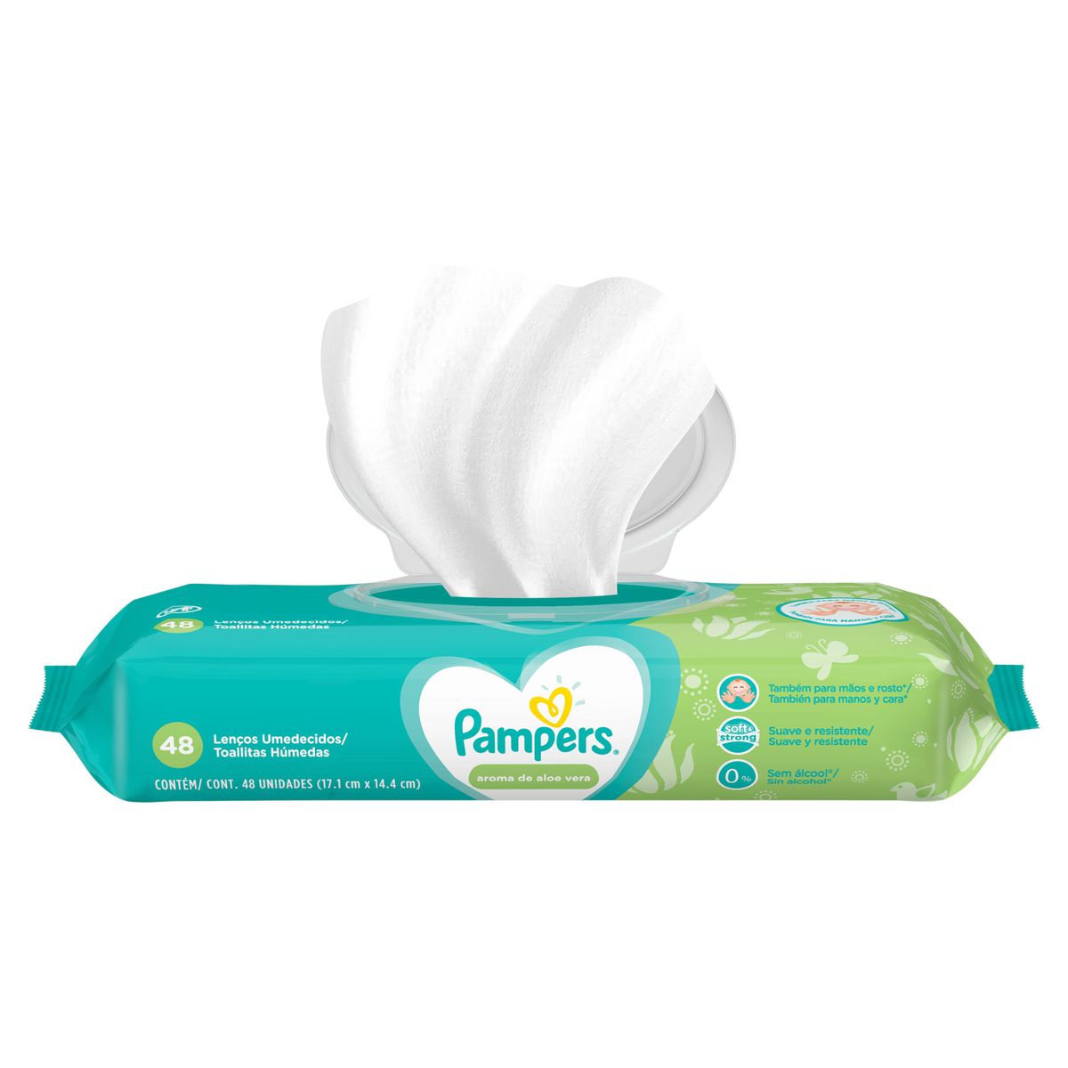 Encontraproduto.com.br - Toalhinhas Umedecidas Pampers Aroma de Aloe Vera 48 Unidades