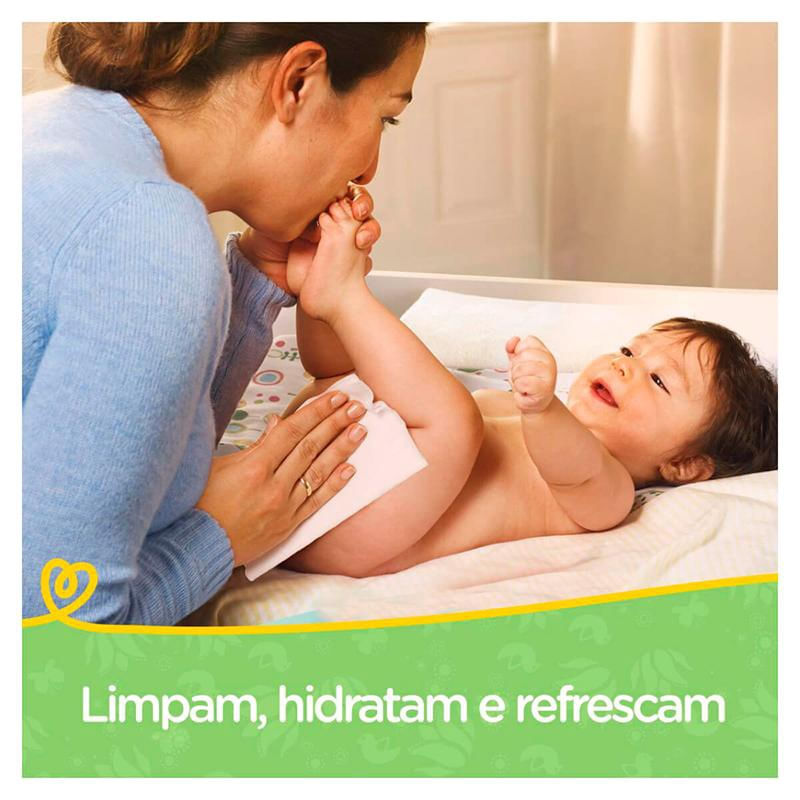 Encontraproduto.com.br - Kit de Toalhinhas Umedecidas Pampers Aroma de Aloe Vera 4 Pacotes 48 Unidades