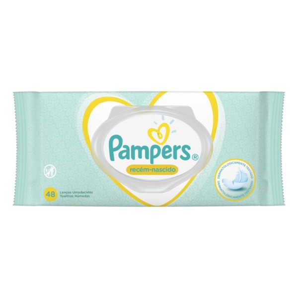 Encontraproduto.com.br - Toalhas Umedecidas Pampers Recém-Nascido c/48 Toalhinhas