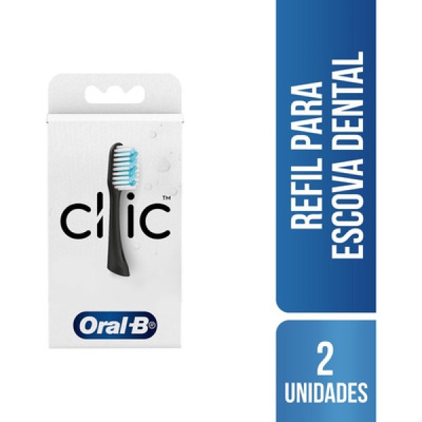 Refil Escova Dental Oral B Clic All Black 2unidades