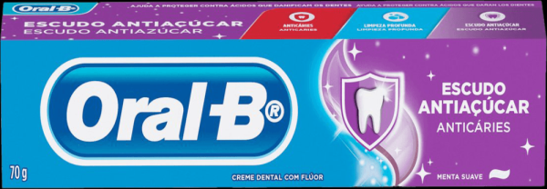 Creme Dental Anticáries Menta Suave Oral-B Escudo Antiaçúcar Caixa 70g