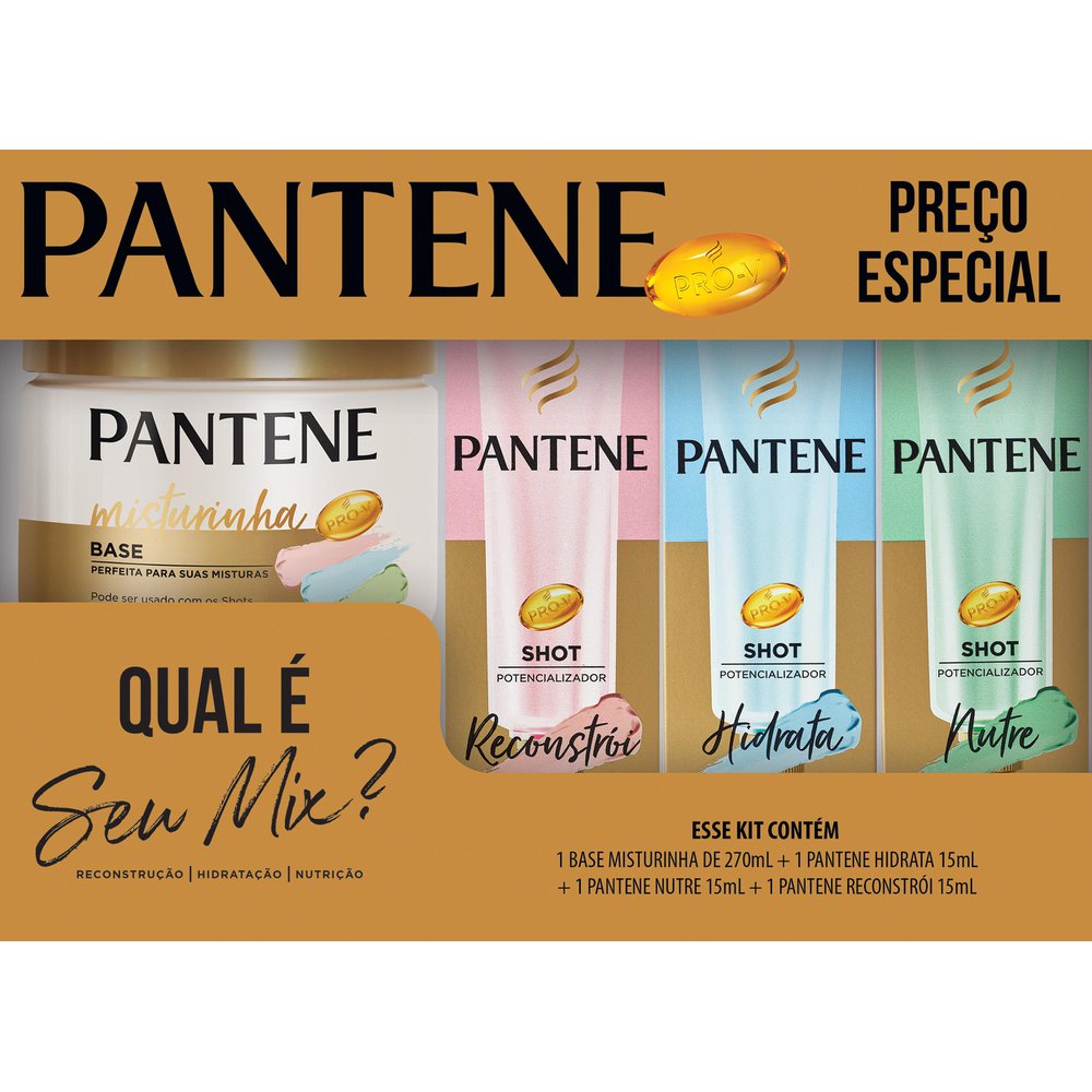 Kit Misturinha Máscara Tratamento 270Ml + 3 Amp - Pantene