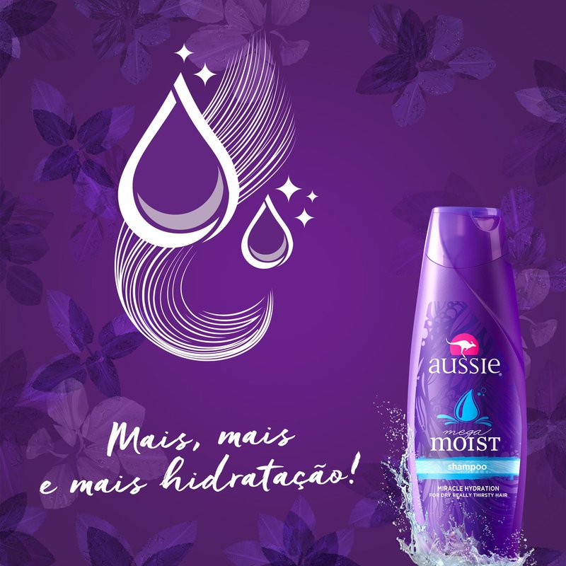 Encontraproduto.com.br - Aussie Kit Mega Moist - Shampoo 360ml + Condicionador 180ml