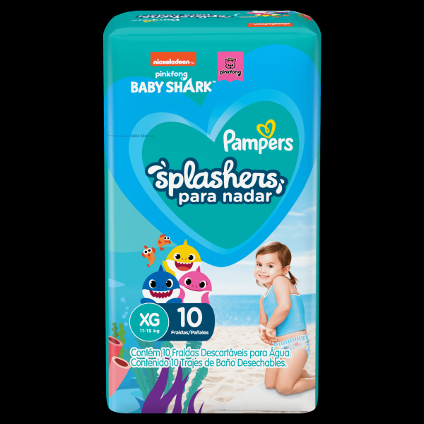 Fralda Descartável para Nadar Infantil Pampers Splashers XG 11 a 15kg Pacote 10 Unidades