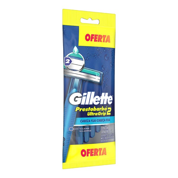 Encontraproduto.com.br - Aparelho Barbear Gillette 2 Prestobarba Ultragrip 5un