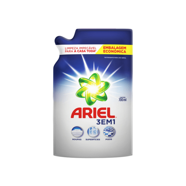 Detergente Ariel 3 em 1 Embal. Econômica Sachê 700ml