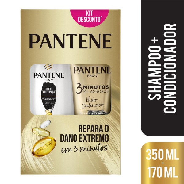 Encontraproduto.com.br - Kit Shampoo Pantene 350Ml Condicionador 3M Hidro 170Ml