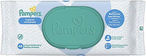 Encontraproduto.com.br - Lenço Umedecido Infantil Pampers Higiene Completa Pacote 48 Unidades