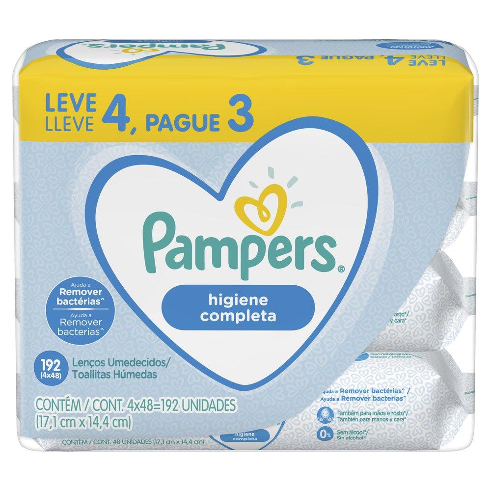 Encontraproduto.com.br - Lenco Umedecido Pampers Leve 4 Pague 3 Com 4x48 Higiene Completa  Especial
