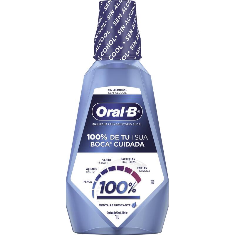 Encontraproduto.com.br - Enxaguante Oral B Bucal 100% 1000ml Menta Refrescante
