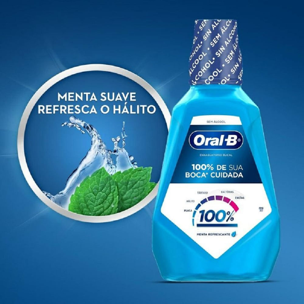 Encontraproduto.com.br - Enxaguante Oral B Bucal 100% 1000ml Menta Refrescante