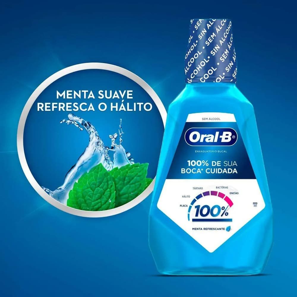 Encontraproduto.com.br - Enxaguante Oral B Bucal 100% 1000ml Menta Refrescante