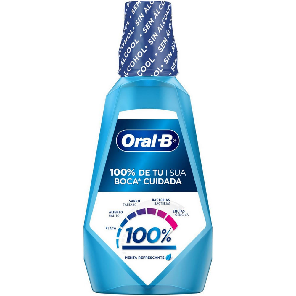 Encontraproduto.com.br - Enxaguante Oral B Bucal 100% 1000ml Menta Refrescante