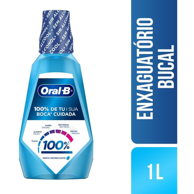 Encontraproduto.com.br - Enxaguante Oral B Bucal 100% 1000ml Menta Refrescante