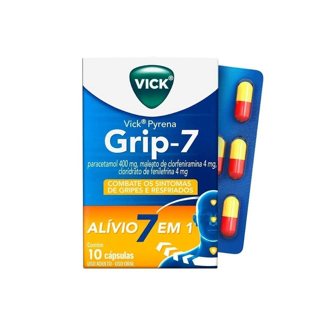 Grip-7 Vick Pyrena Caixa 10 Cápsulas